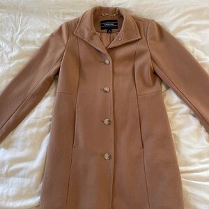Lands End wool blend long camel coat